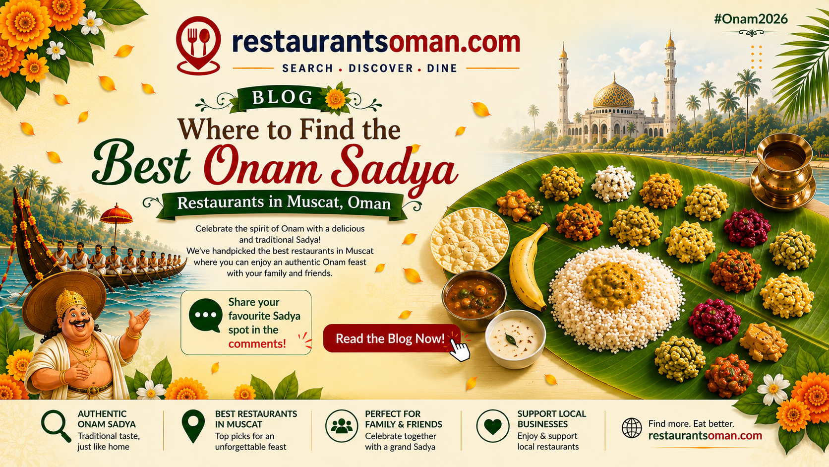 Best Onam Sadya Restaurants in Oman: Meaning, History & Where to Eat
